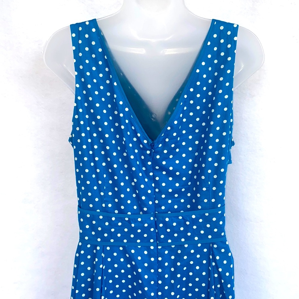 Nine West Dress Teal Blue and White Polkadot Dress. Size 12. - Picture 8 of 10